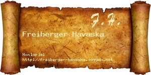 Freiberger Havaska névjegykártya